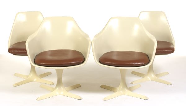 BURKE TULIP CHAIRS, SET OF FOUR