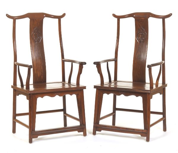 PAIR OF CHINESE HARDWOOD ARMCHAIRS 3a7411