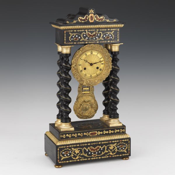 FRENCH EMPIRE PORTICO CLOCK 5  3a743e