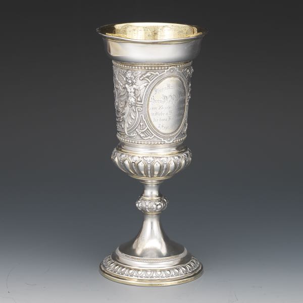 GERMAN SILVER CHALICE 8 ?"H x 4"