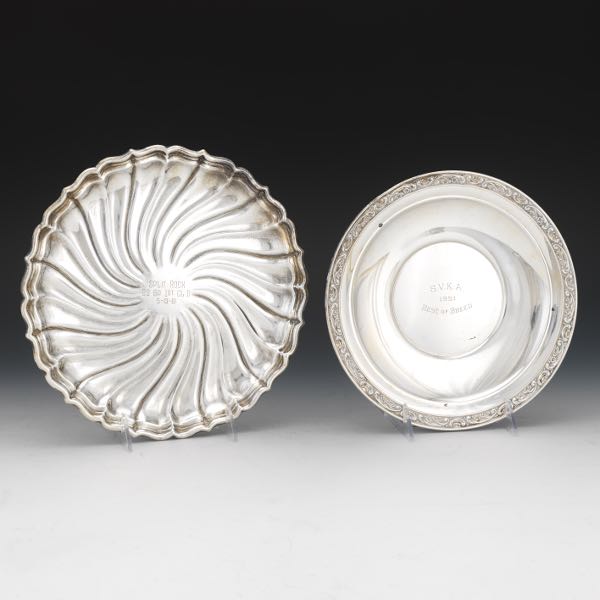 TWO GORHAM STERLING PLATES  Two