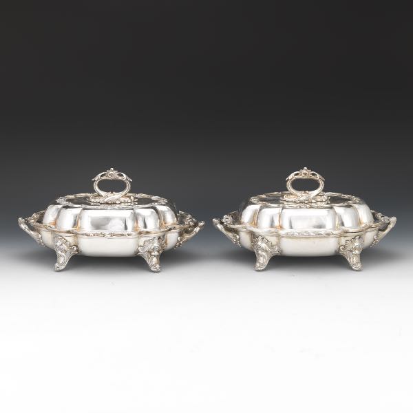PAIR OF SILVER PLATED VEGETABLE