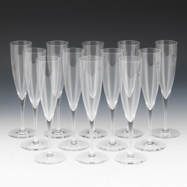 BACCARAT CHAMPAGNE FLUTES, SET OF 12