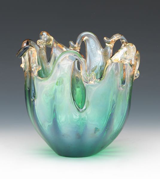 MURANO EMERALD AND AMBER GLASS 3a753a
