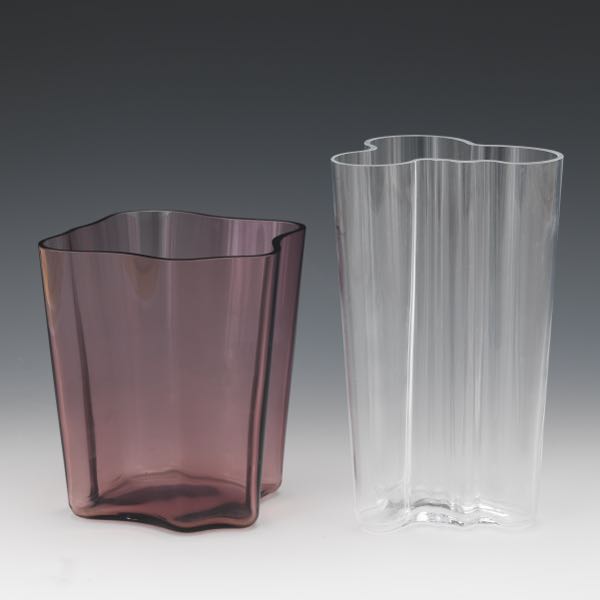 TWO ALVAR AATLO GLASS VASES FOR 3a753d