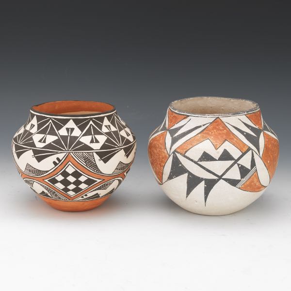 TWO PUEBLO POTTERY EARTHENWARE