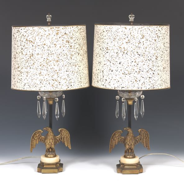 PAIR OF FEDERAL STYLE EAGLE LAMPS 17