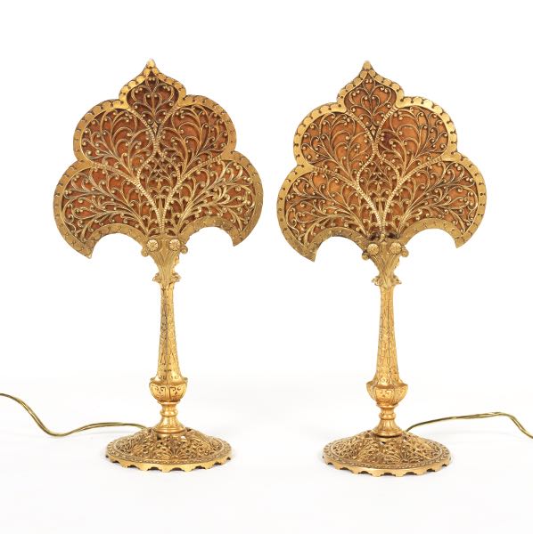 PAIR OF FRENCH GILT METAL AND MICA 3a7575