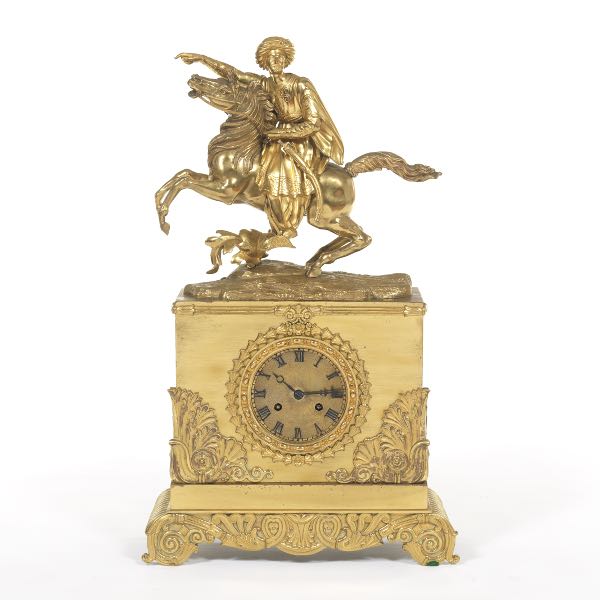 PRE 1850 FRENCH FIGURAL MANTLE CLOCK,