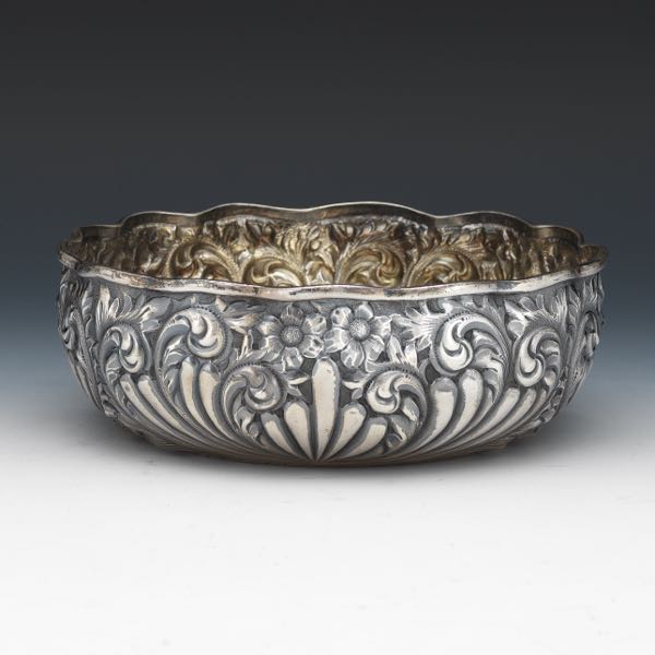 STERLING SILVER REPOUSSE BOWL  2 ¾