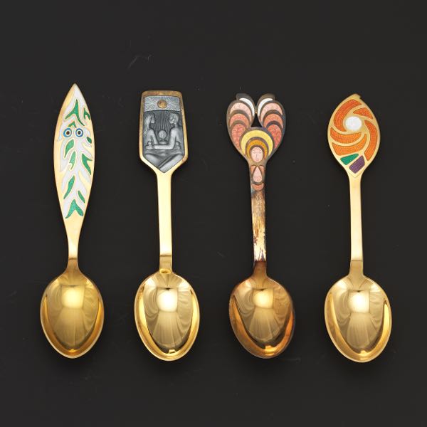 FOUR A. MICHELSON CHRISTMAS SPOONS,