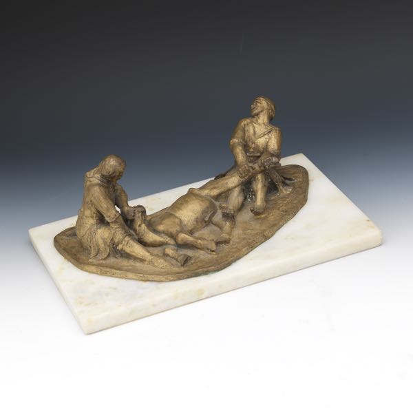 BRONZE SCULPTURE OF TWO FIGURES