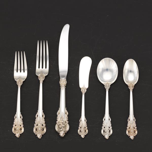 WALLACE STERLING SILVER TABLEWARE SERVICE