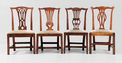 Four Chippendale Chairs two Virginia,