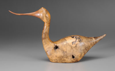 Burlwood Stylized Duck, American, 1983,