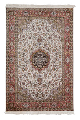 Rug modern wool with silk tracery  3a7c5a