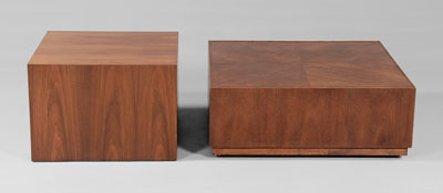 Two Walnut-Veneered Low Tabl