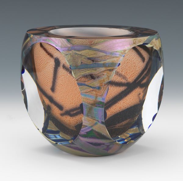 EDWARD KACHURIK  CASED GLASS VESSEL,