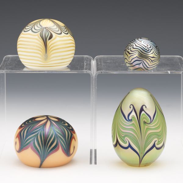 FOUR PAPERWEIGHTS, INCLUDING ORIENT