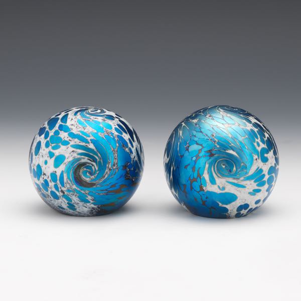 TWO ORIENT AND FLUME PAPERWEIGHTS DESIGNED