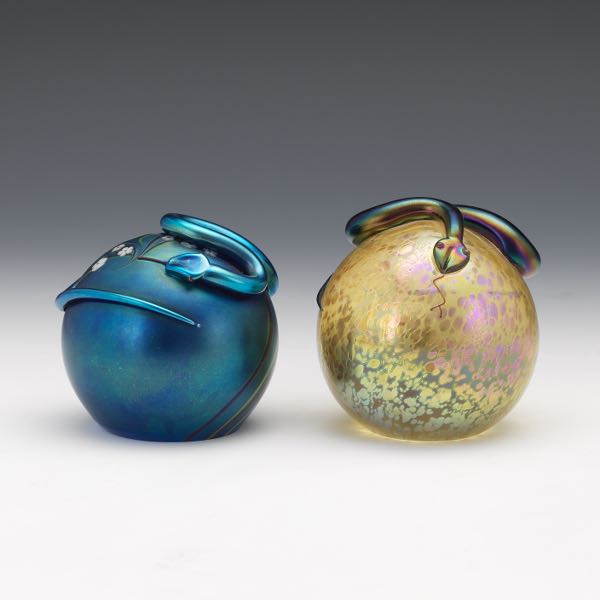 TWO GLASS PAPERWEIGHTS, INCLUDING ORIENT