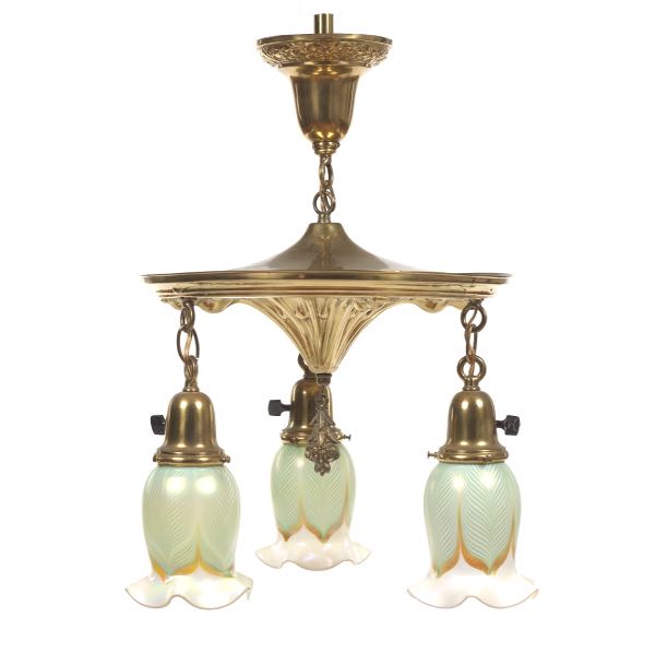 ART NOUVEAU STYLE GILT BRASS AND