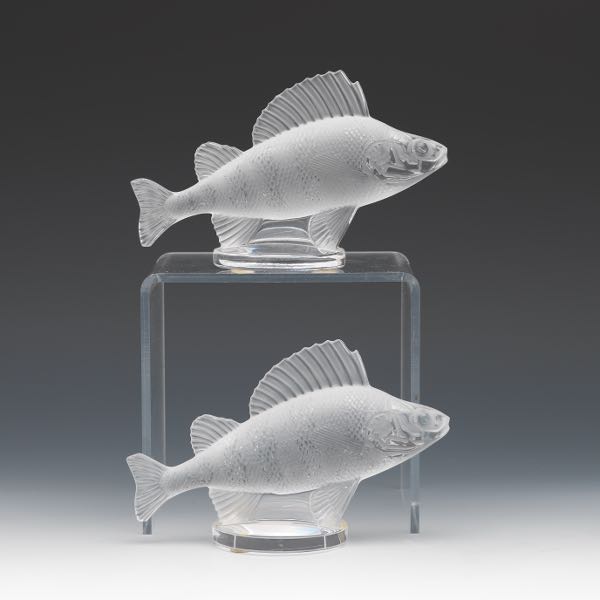 PAIR OF LALIQUE GLASS CAR MASCOTS  3a7e51