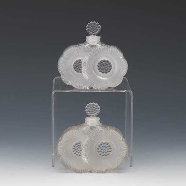 PAIR OF LALIQUE GLASS PERFUME BOTTLES  3a7e5c