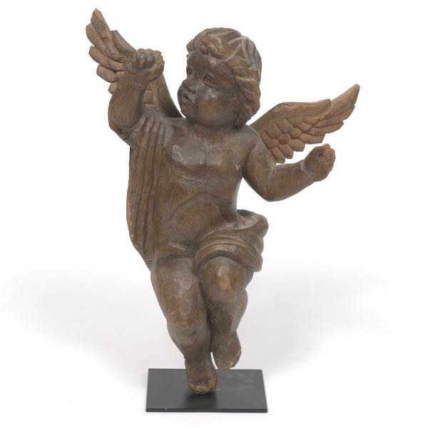 HAND CARVED PUTTO 19" x 12" x 9"