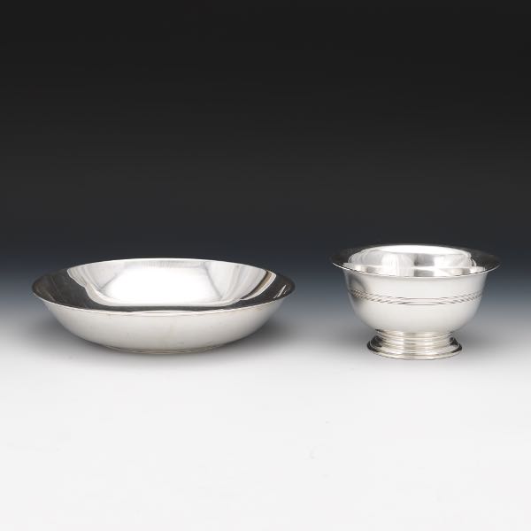 TWO STERLING SILVER BOWLS  One