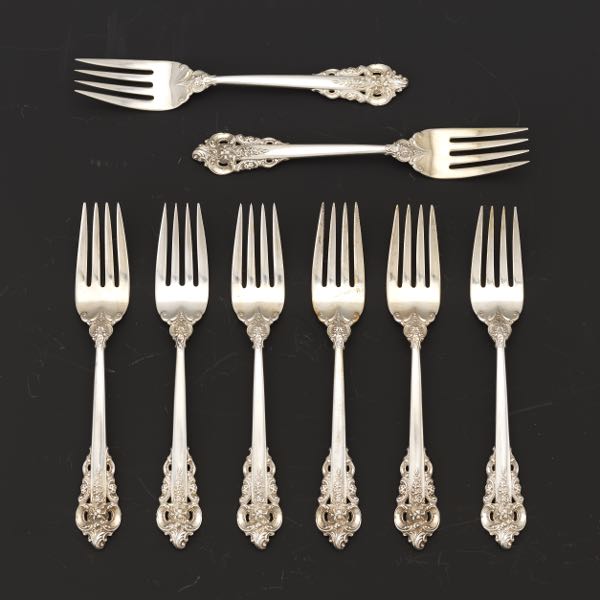EIGHT WALLACE STERLING SILVER SALAD