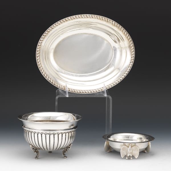 THREE STERLING SILVER DISHES INCLUDING 3a7f92
