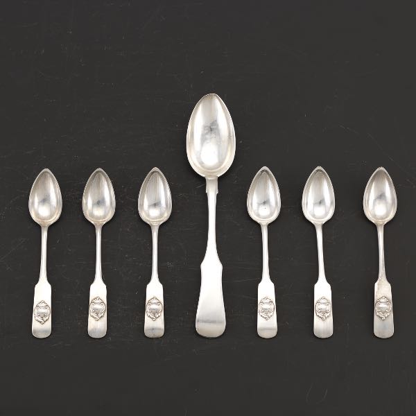 RUSSIAN SILVER SERVING SPOON AND