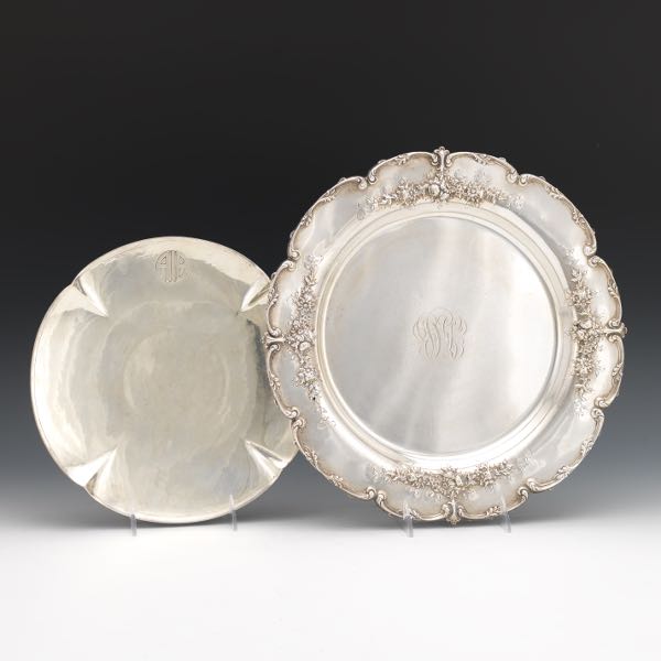 TWO STERLING SILVER TRAYS One 3a7fd0