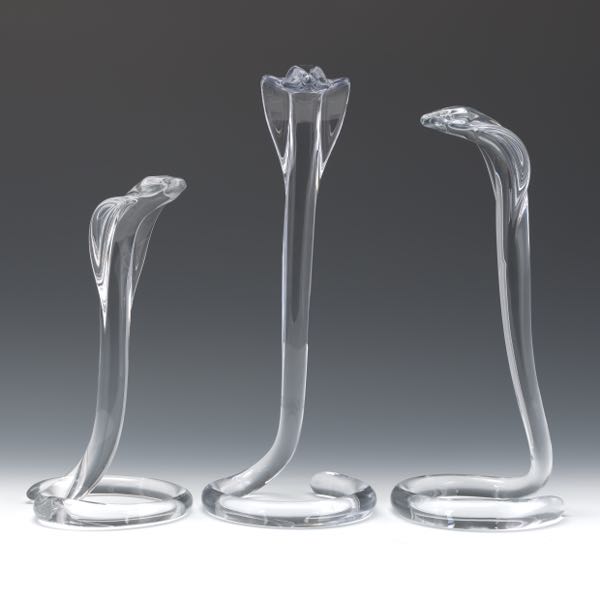 THREE DAUM NANCY KING COBRA GLASS 3a7fed