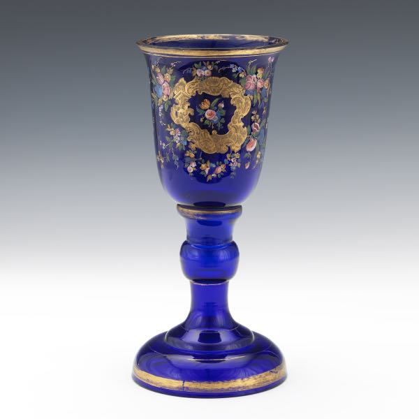 COBALT GLASS CHALICE CA LAST 3a7ff8