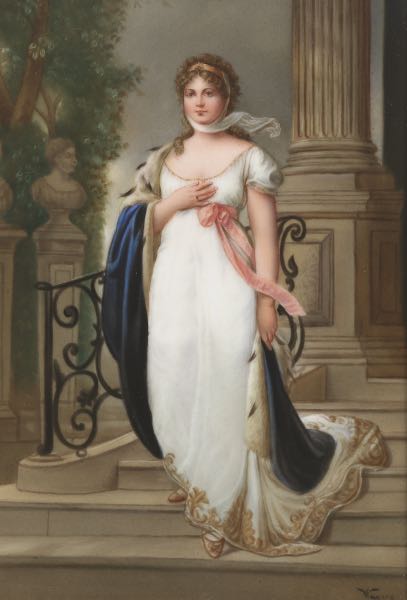 GERMAN PORCELAIN PLAQUE OF QUEEN