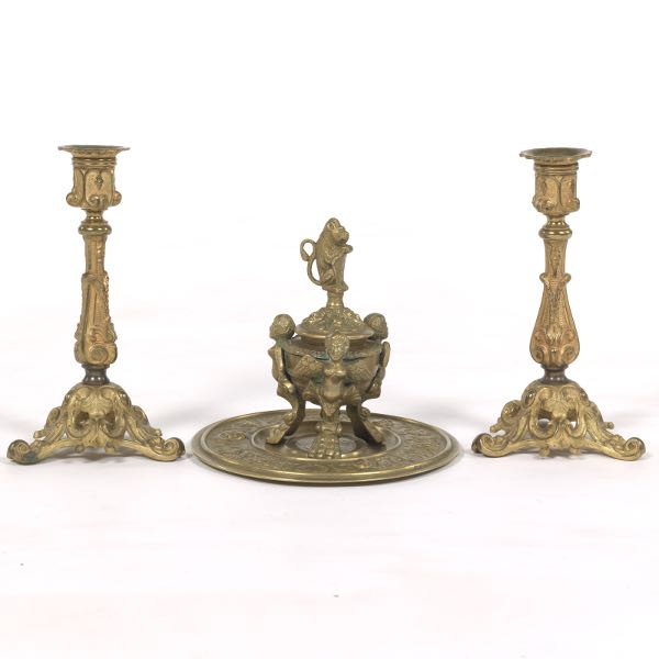 BAROQUE STYLE D'ORE BRONZE INKWELL