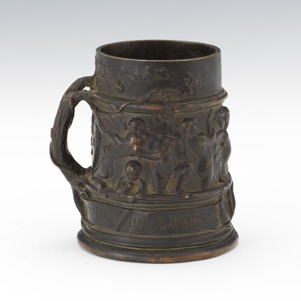 EROTIC CAST BRONZE TANKARD BY A.