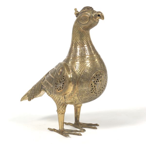 ISLAMIC BRASS BIRD CENSER 13  3a8050