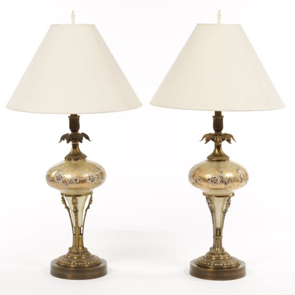PAIR OF GILT METAL AND FROSTED