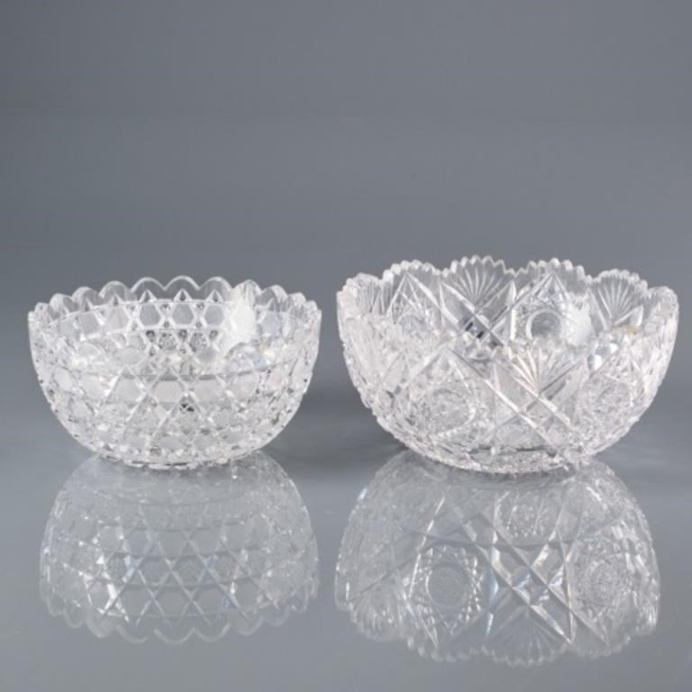 CUT CRYSTAL BOWLS CAN SHIP UPS112Two 3a807a