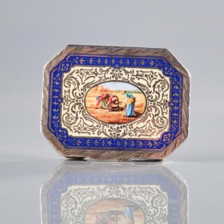 ENAMELLED SILVER COMPACT - CAN