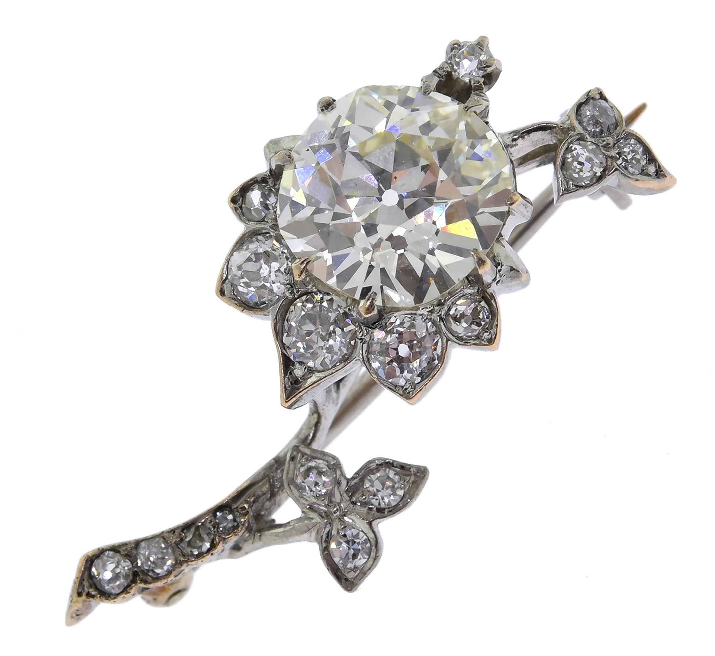 PLATINUM EDWARDIAN PIN W 3 CT  3aa808