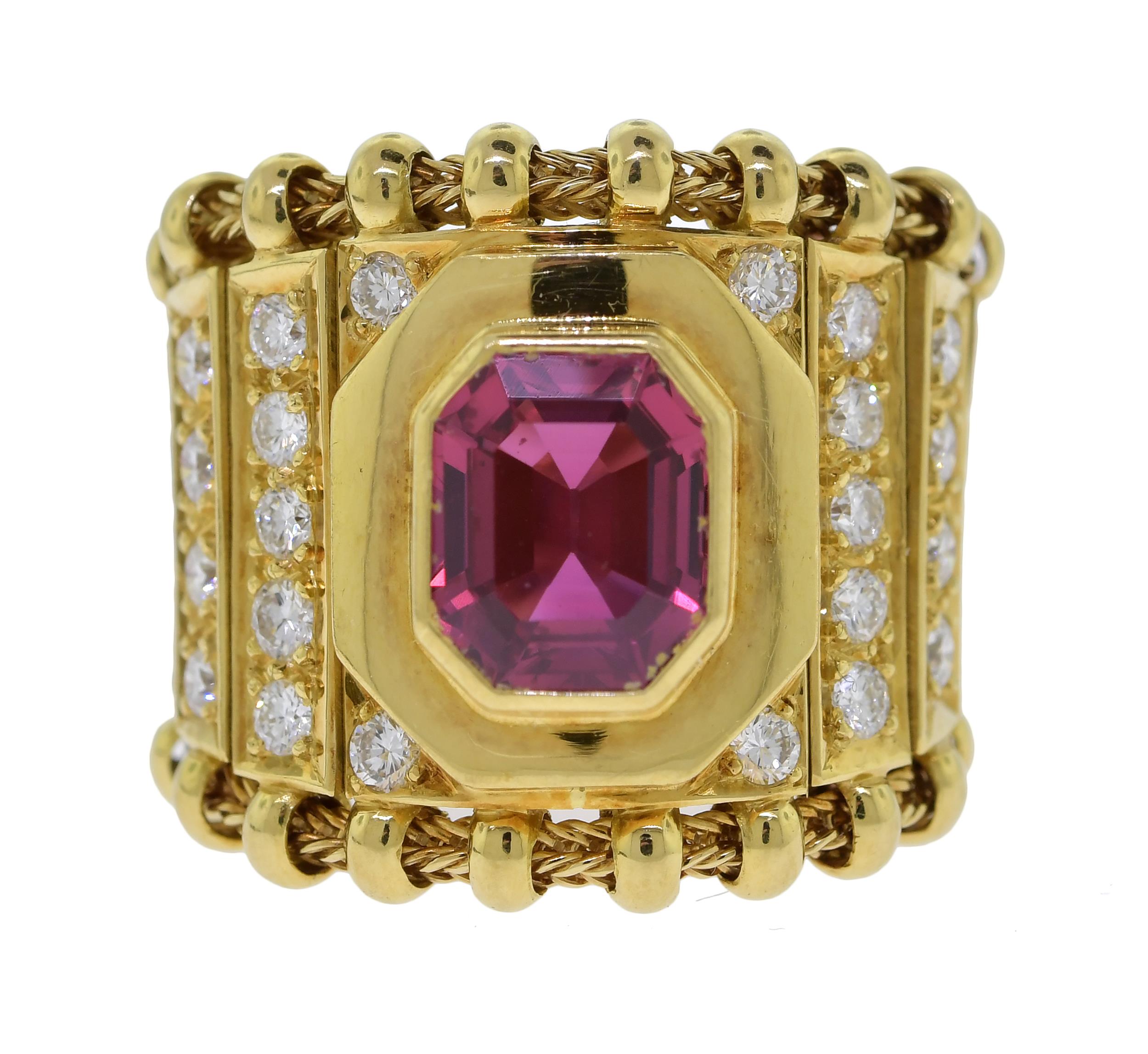 ELIZABETH GAGE 18K GOLD PINK SAPPHIRE 3aa813