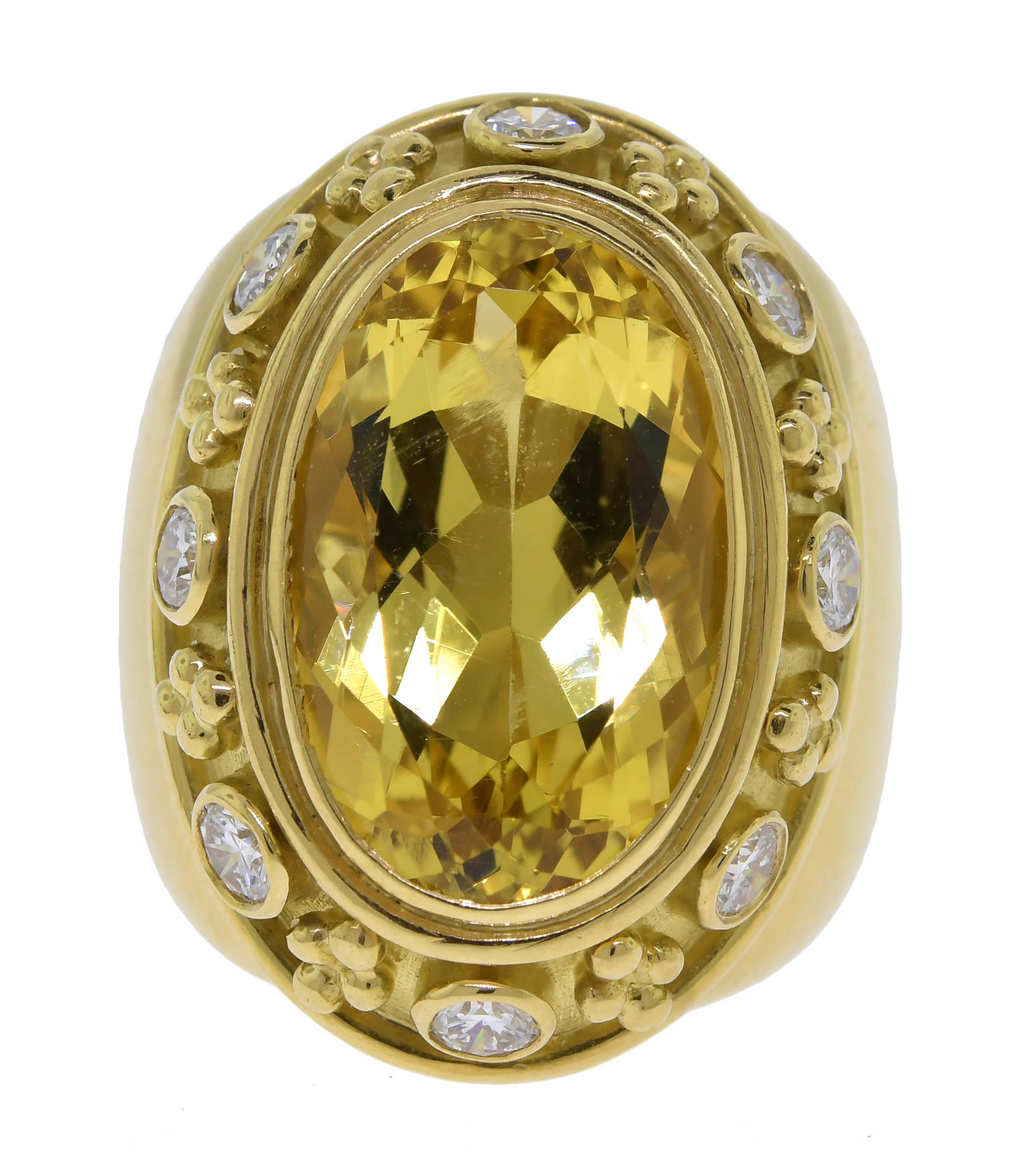 ELIZABETH GAGE 18K GOLD 10 CT CITRINE 3aa832