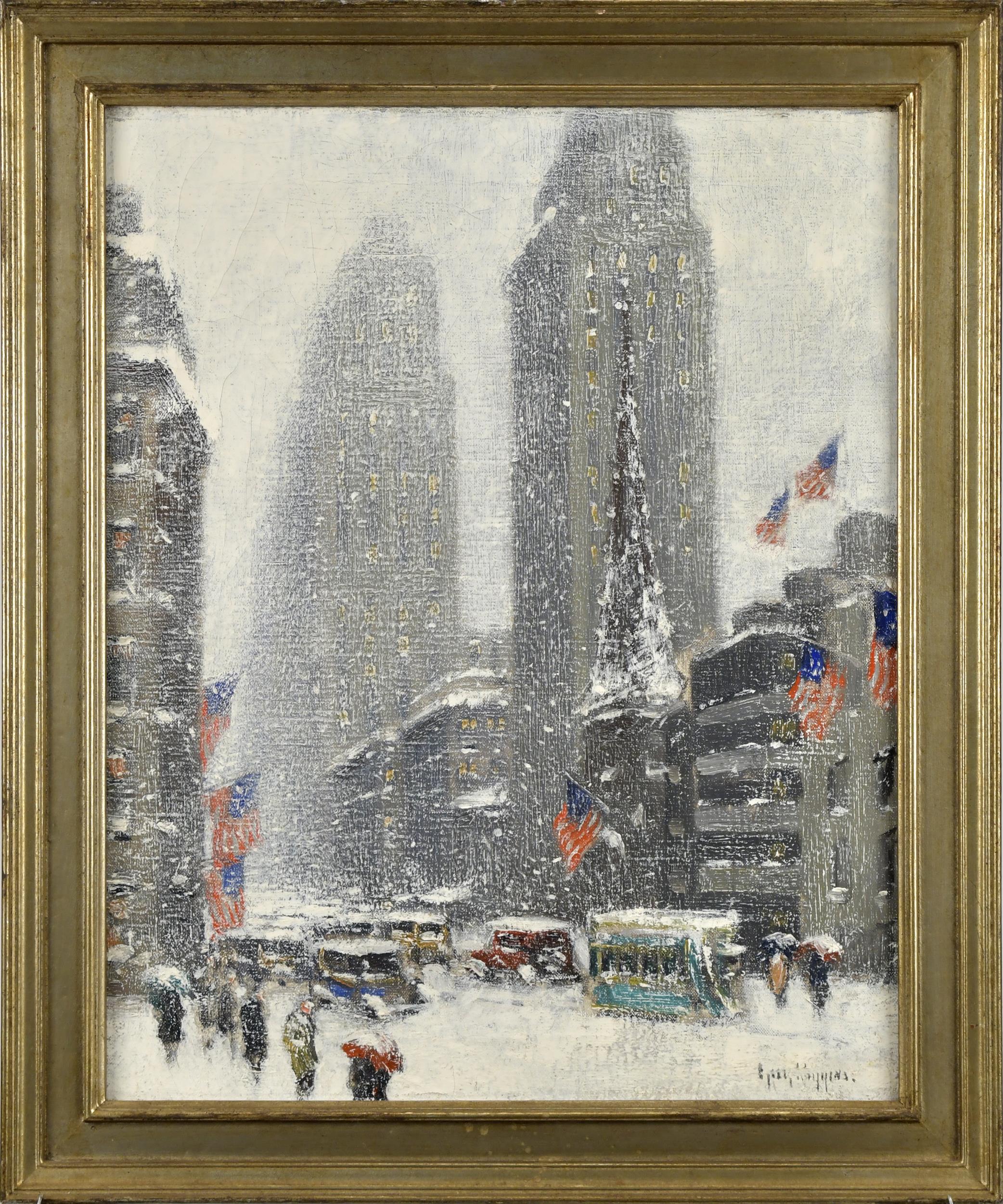 GUY WIGGINS OIL, MID TOWN WINTER.