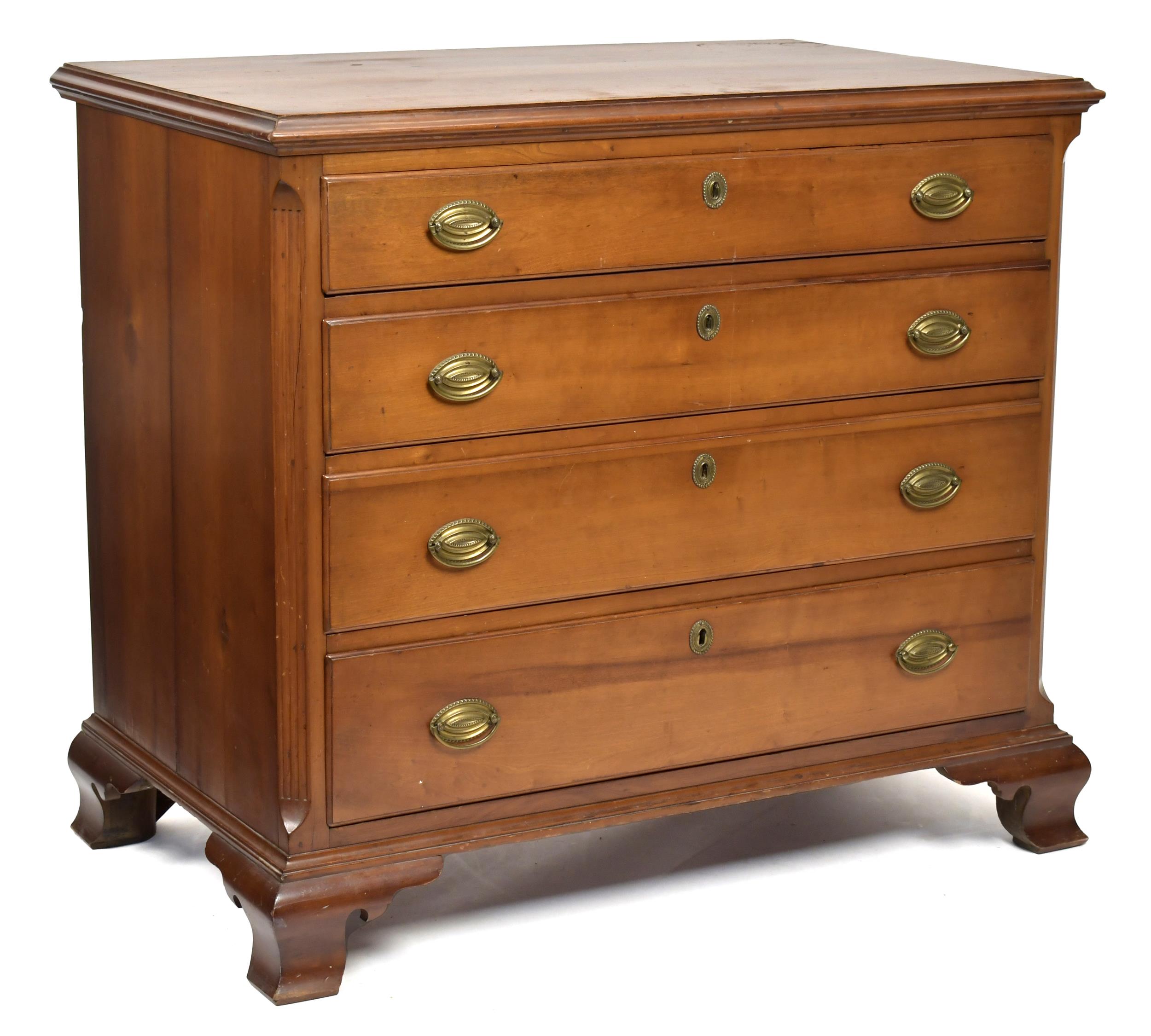 18TH C CT CHIPPENDALE CHERRY CHEST  3aa82e