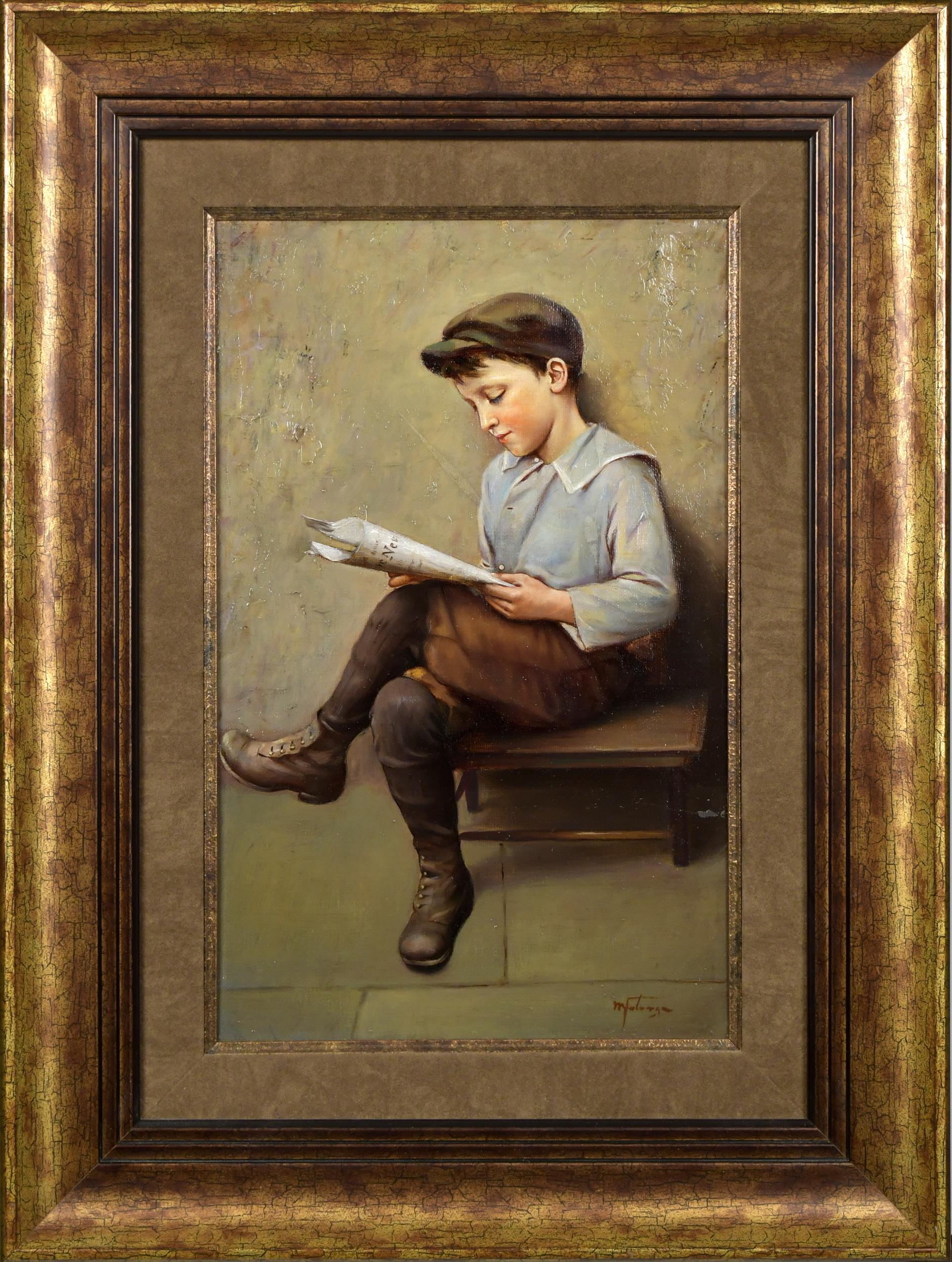 MICHELE FALANGA OIL ON CANVAS, BOY WITH