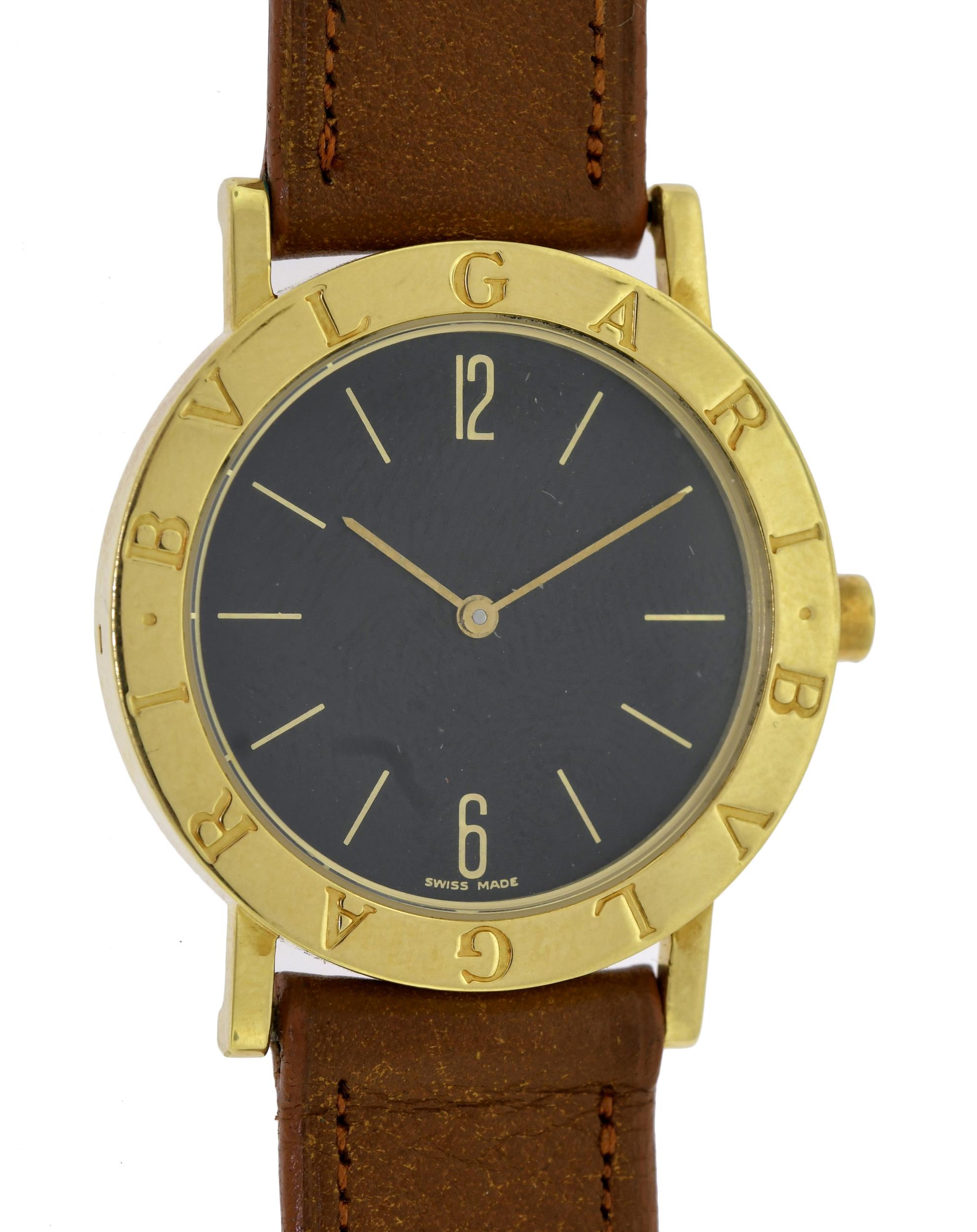 BULGARI 18K QUARTZ WATCH W/ 33